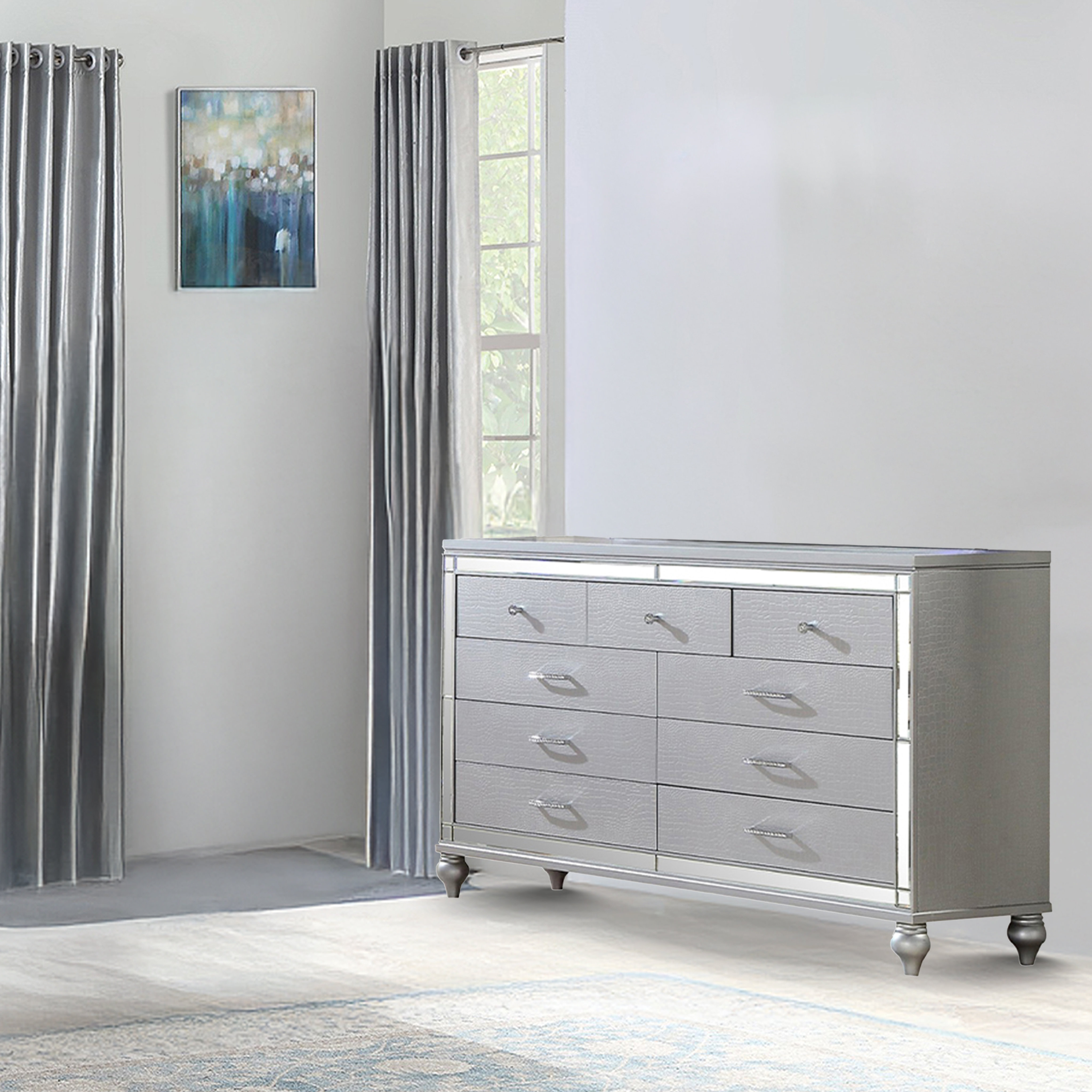 House of Hampton® Denard 7-Drawer Double Dresser with Diamond